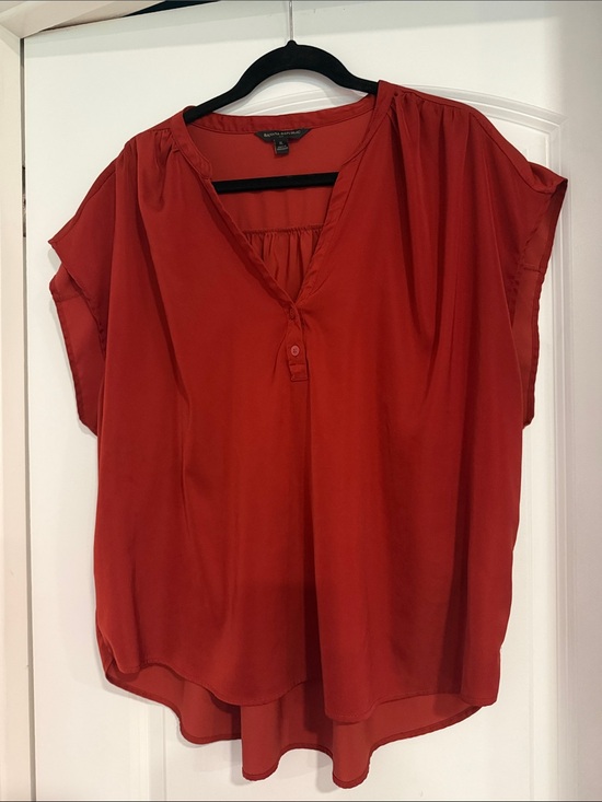 Banana Republic Tops - Banana Republic Women’s Top Rust-Red Split V-Neck Dolman Blouse Shirt Career